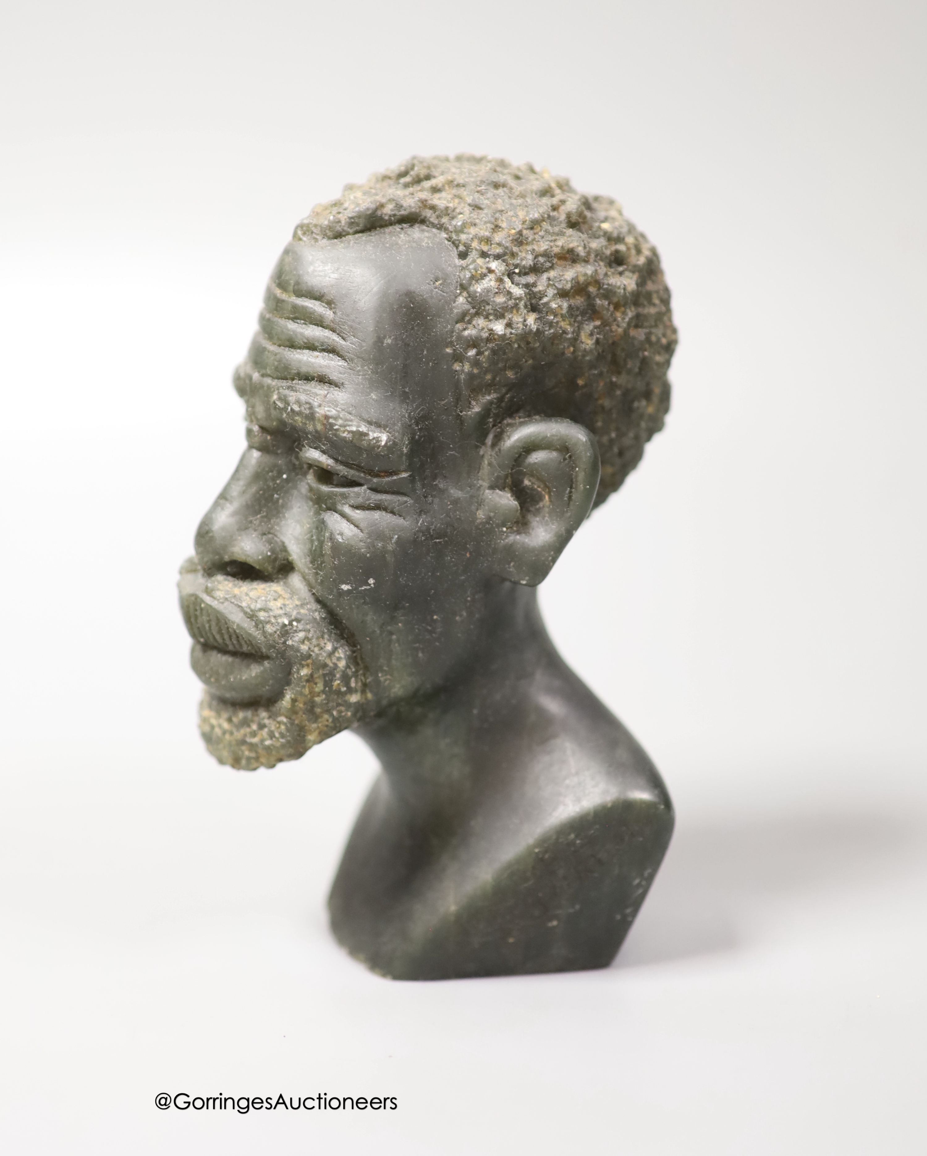 A Zimbabwe carved soapstone head